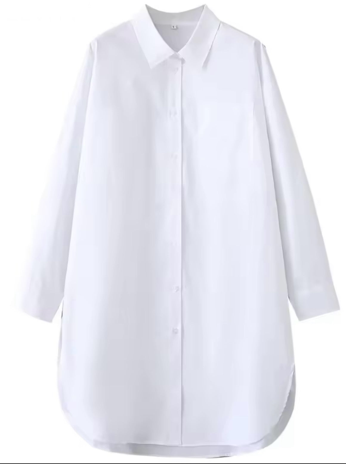 Flora White Poplin Shirt Dress